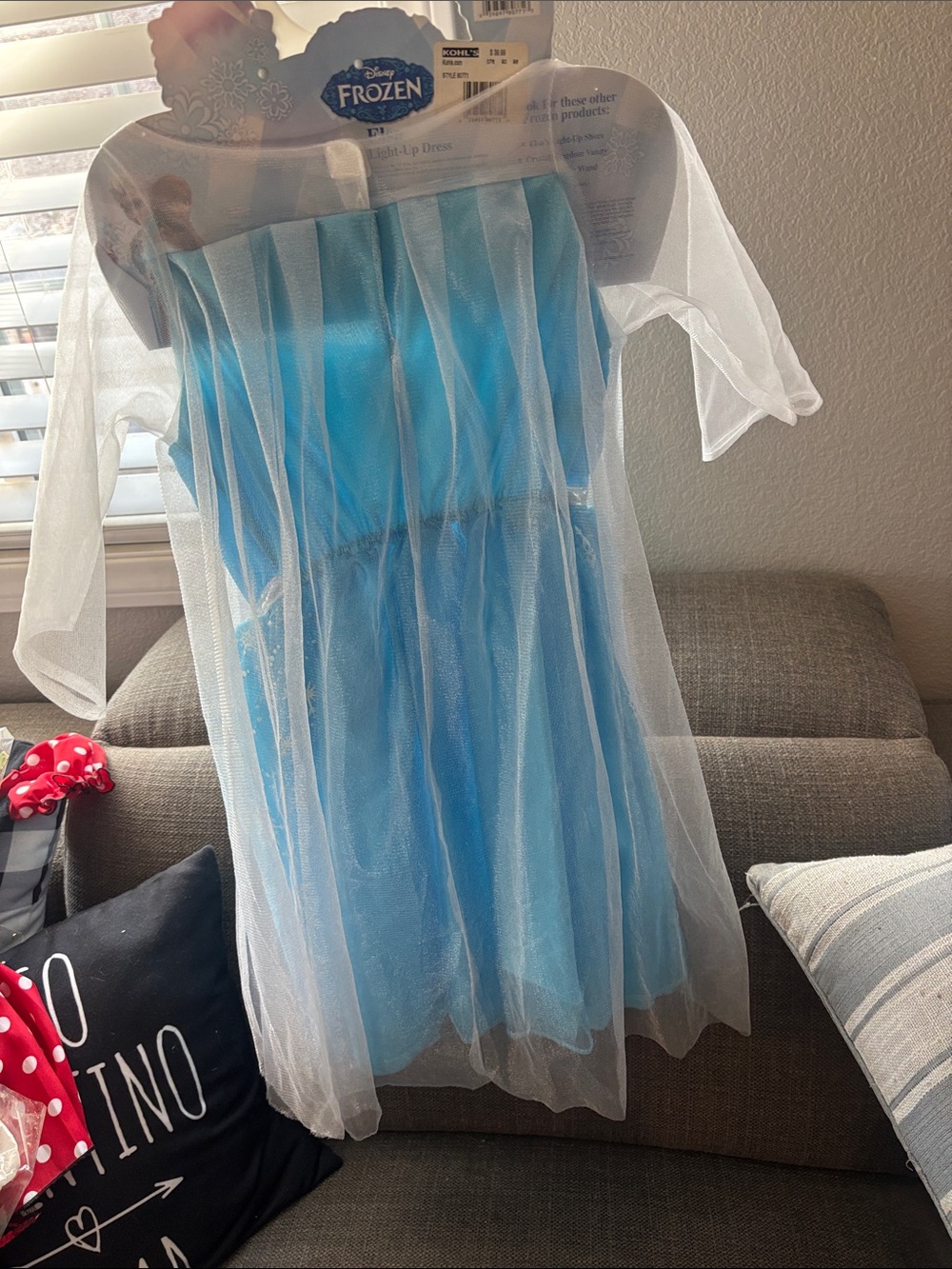 Disney Elsa Light Blue and White Halloween Costume Dress Size 4-6X - Picture 3 of 3